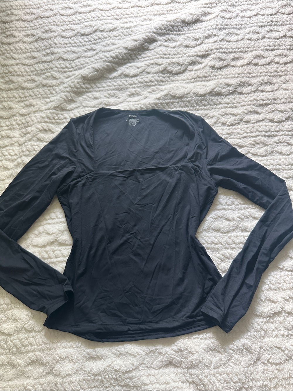 Women’s Black Long Sleeve Square Neck Top